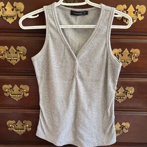 Gray Ribbed Women's Top